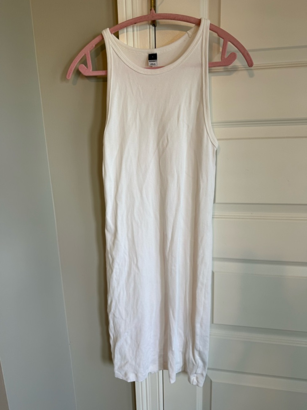 Old Navy Classic White Ribbed Tank Dress